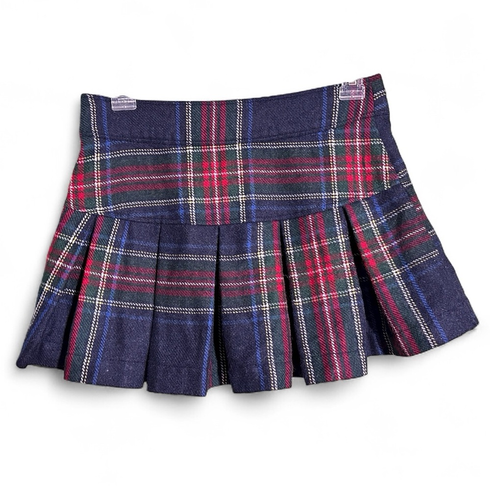 abercrombie Fitch kids Micro Mini Skirt Tartan Plaid Wool Blend Size 12